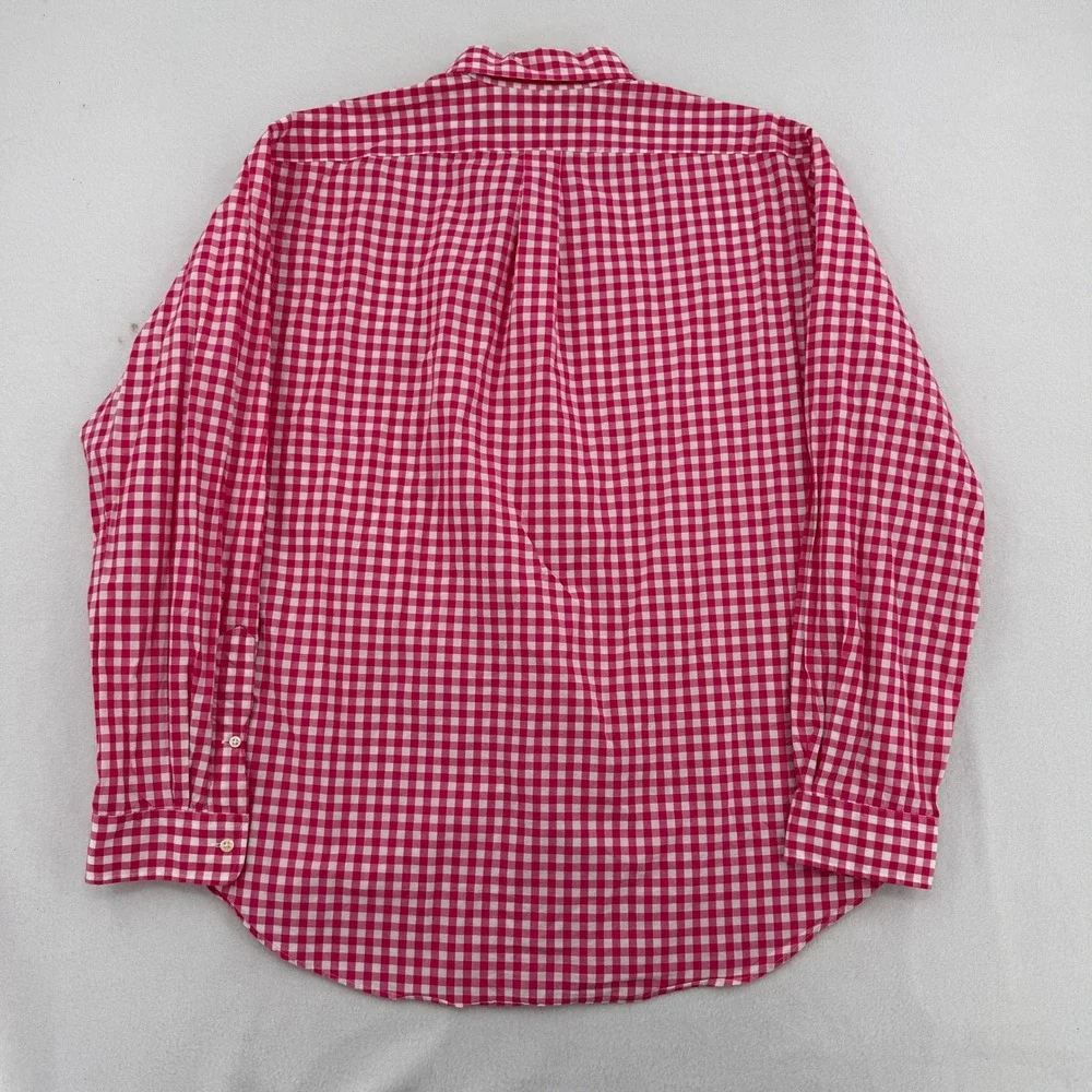 Polo Ralph Lauren Mens XL Classic Fit Pink Gingham Check Button Down Shirt Pony